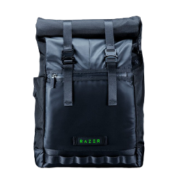 Razer Recon 15 Rolltop Backpack - Roll-Top Design with Zipper Opening, Water and Abrasion Resistant Build - Classic Black